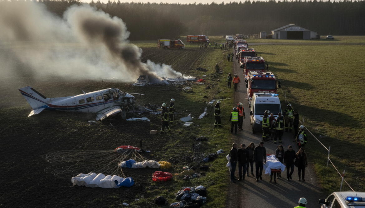 Tomblaine parachuting school plane crash kills 11 including students and instructors