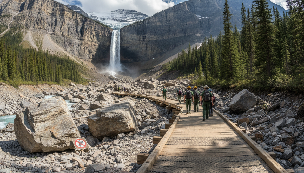 Bow Glacier Falls trail reopens after yearlong closure following deadly rockslide