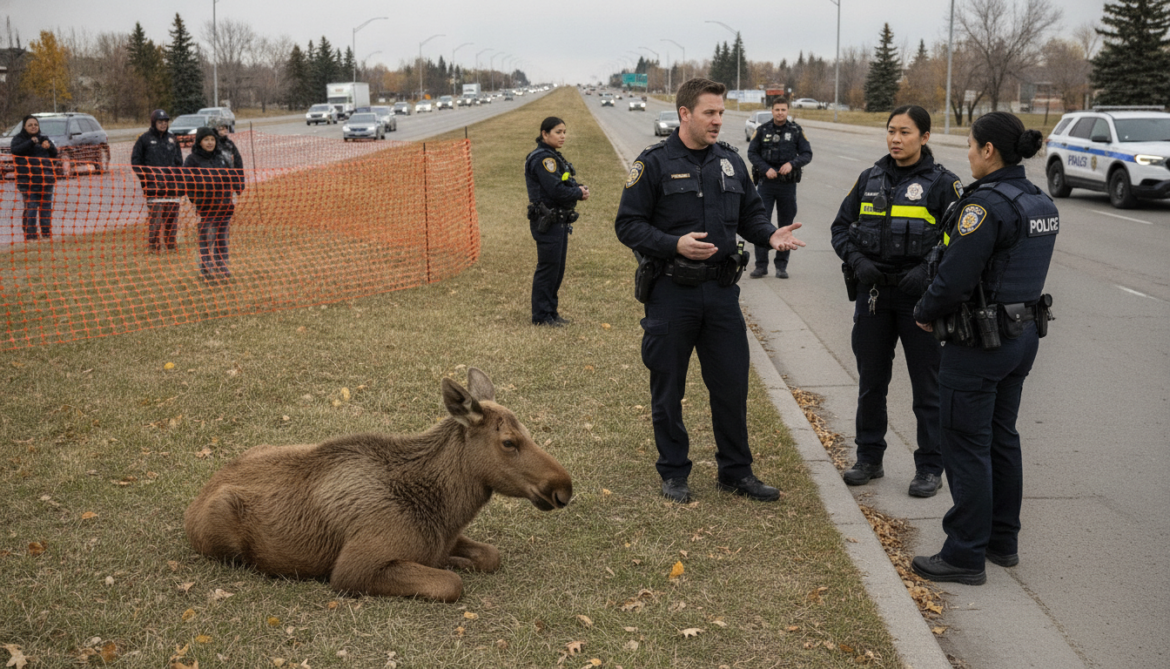 Bowness Moose Calf Left Near 16th Avenue as Officers Defend Decision