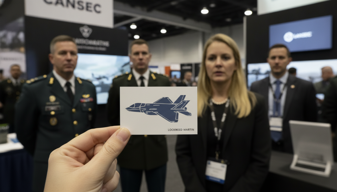 Crista-lynn Ferguson's F-35 business card draws Defence rebuke at CANSEC