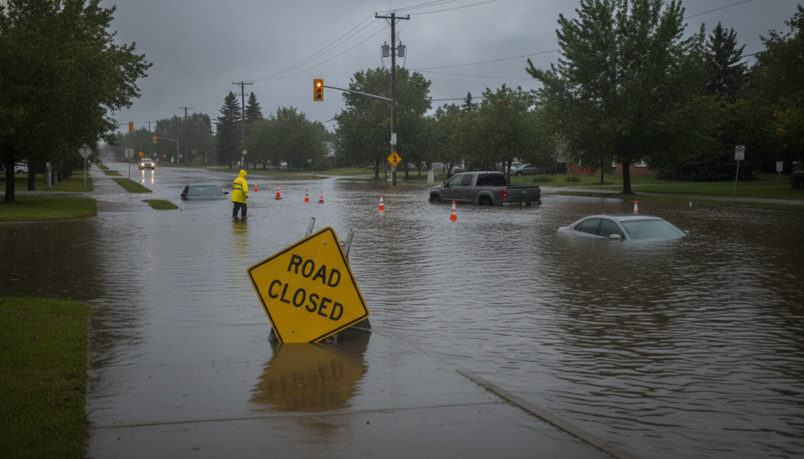 Edmonton warns drivers to avoid flooded roads after heavy storms cause multiple closures