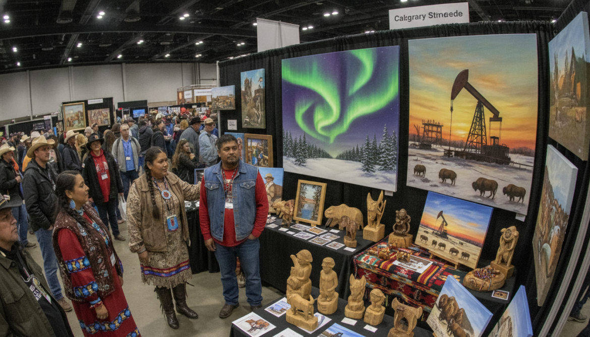 Fort McMurray artists showcase Northern Lights and oilsands life at Calgary Stampede