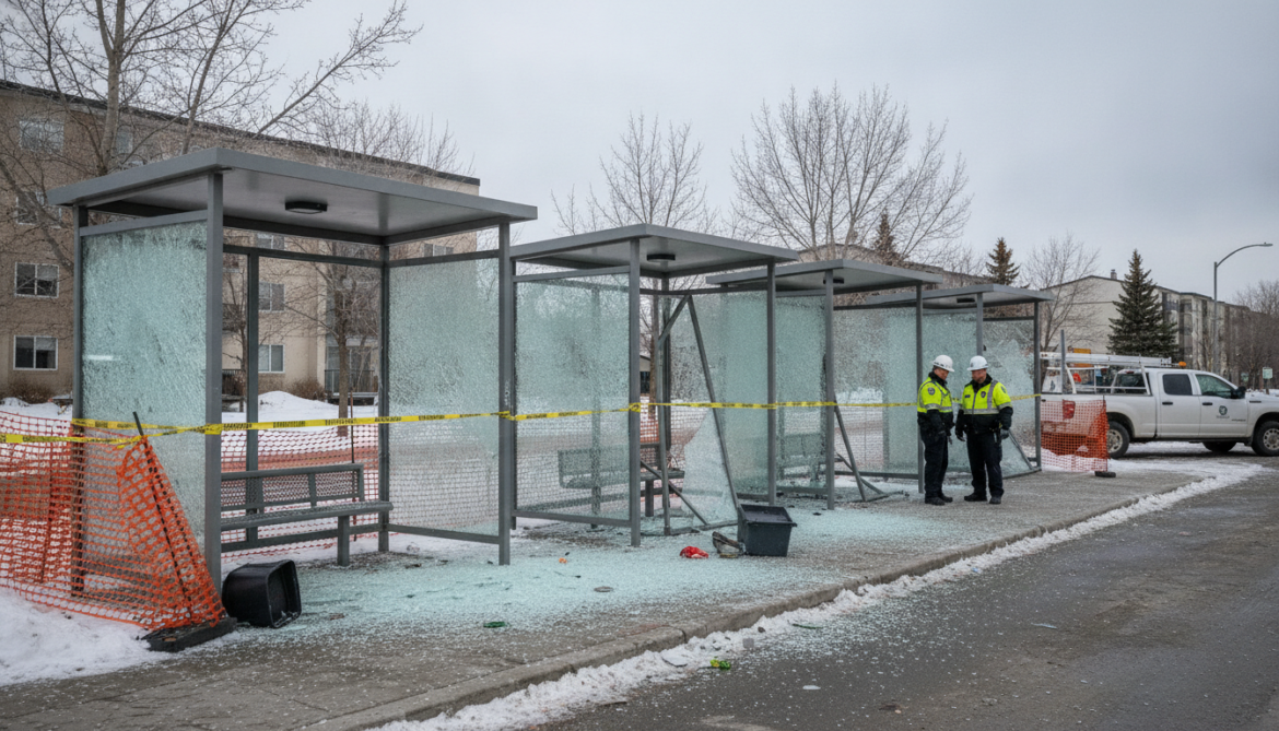 Fort McMurray bus shelters shattered by vandals causing $2,700 damage