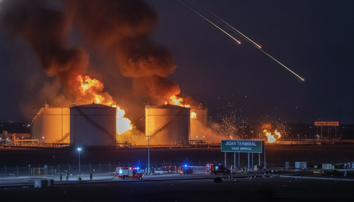 Houthis launch strikes on Saudi Aramco oil sites at Jizan and Yanbu