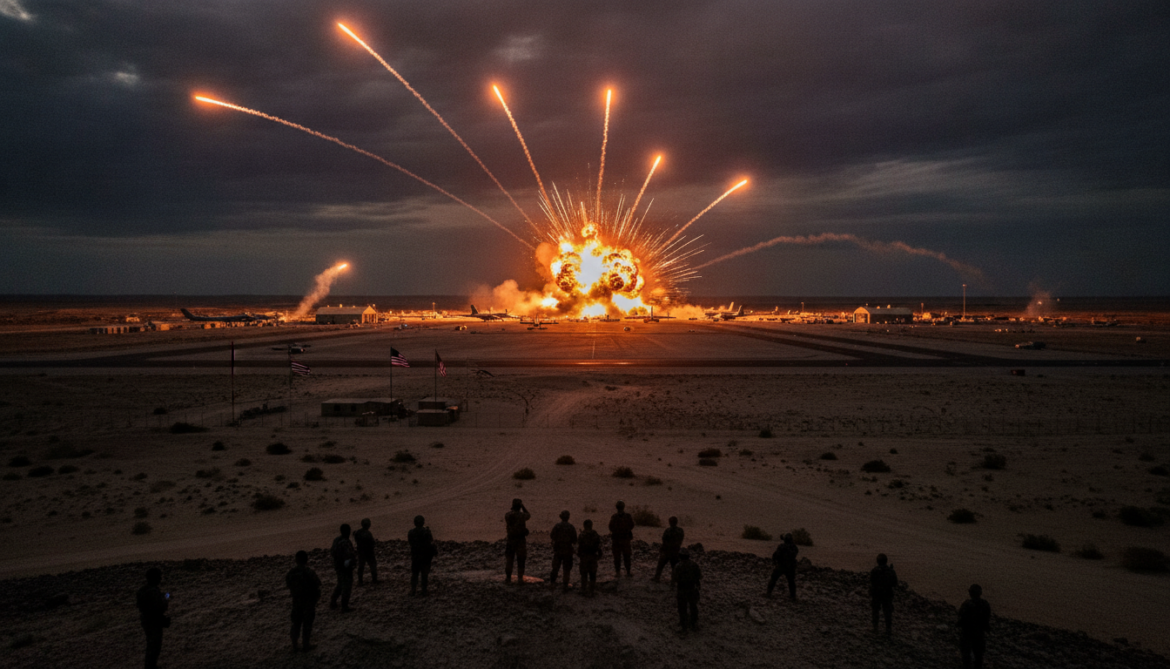 Iranian military launches drone strikes on US targets at Kuwait airbase