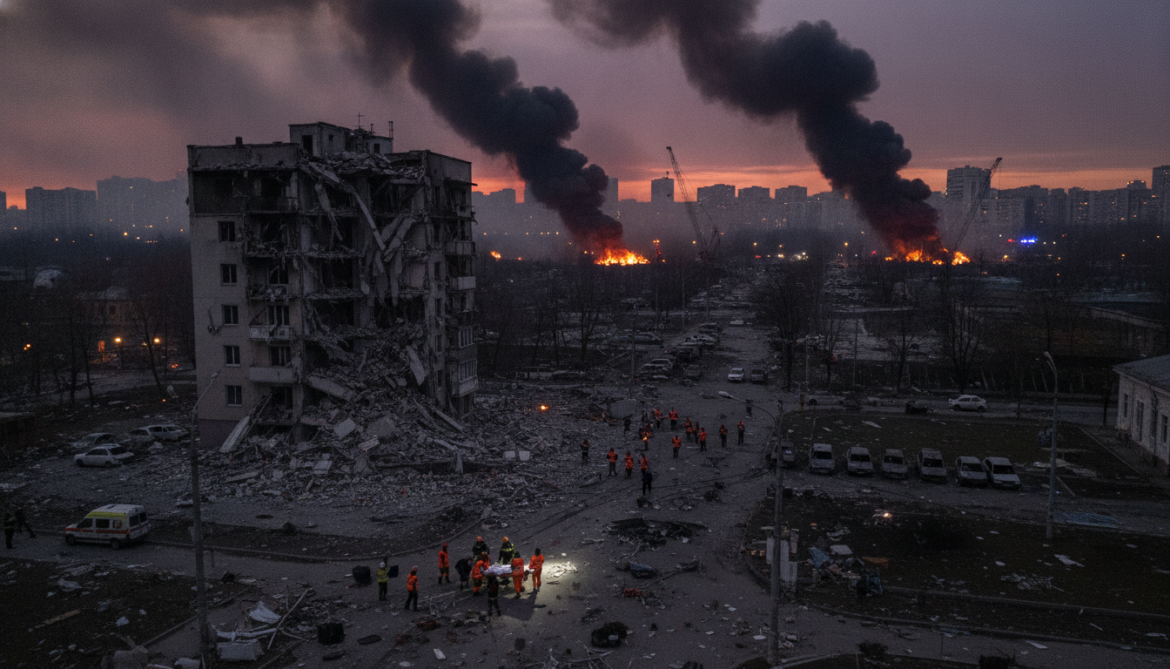 Kyiv Hit by Massive Russian Missile and Drone Strikes Leaving Nine Dead
