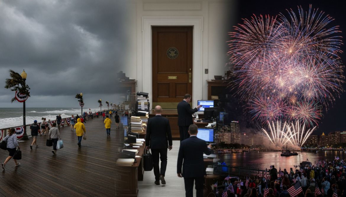 US Independence Day faces storm evacuation, fraud probe and record fireworks