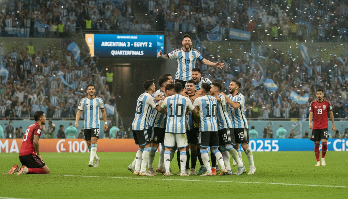 Argentina mounts late comeback to beat Egypt 3-2, reach World Cup quarterfinals