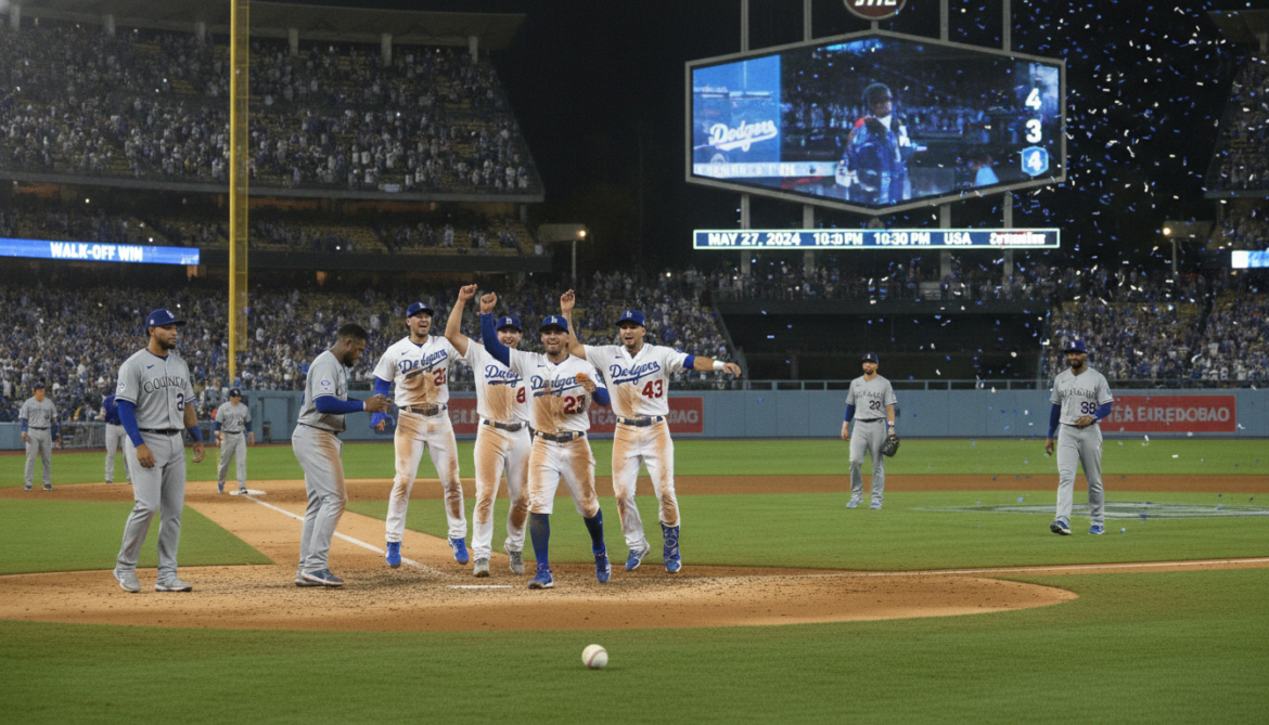 Dodgers edge Rockies 4-3 with late rally in MLB showdown