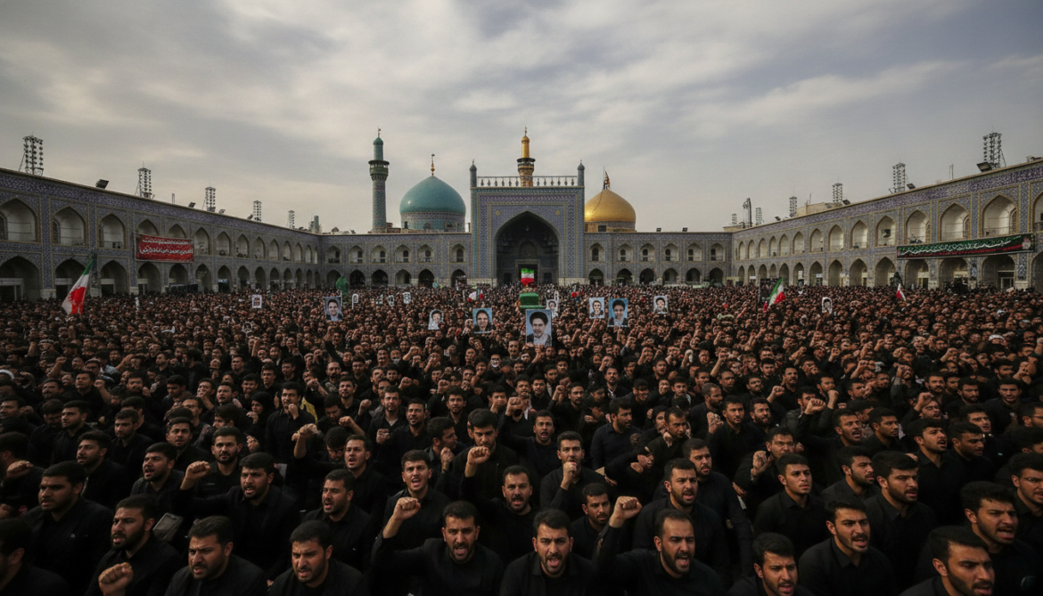 Iranians at Mashhad state funeral condemn US strikes and demand revenge