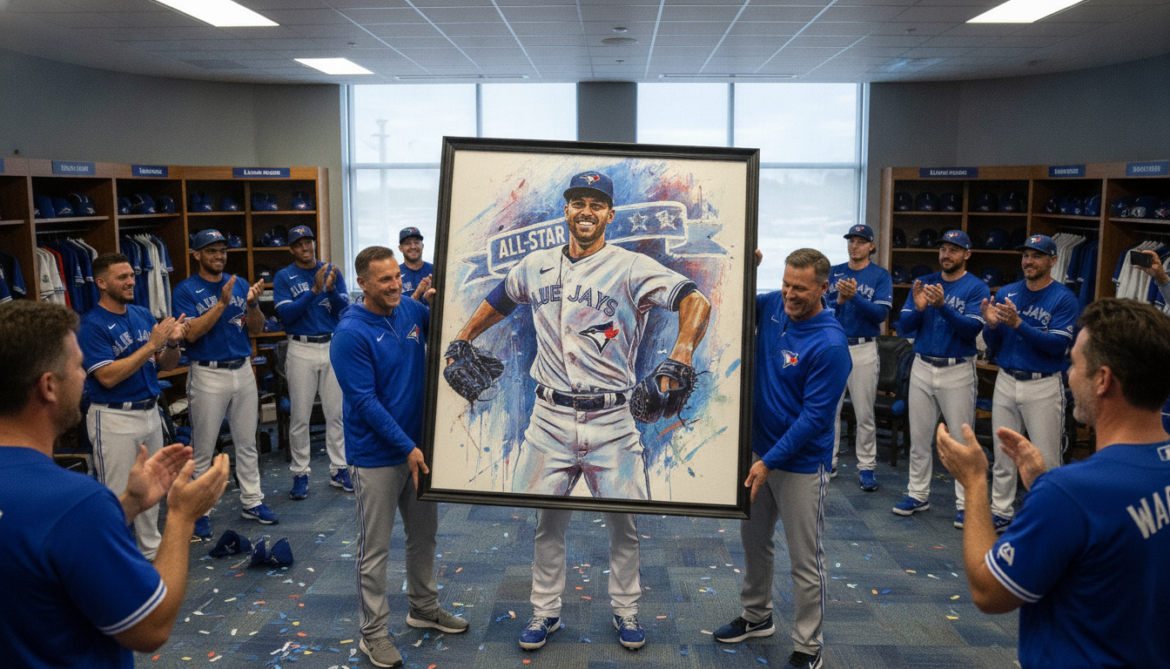 Blue Jays coaching staff presents massive painting to Cease after All-Star nod