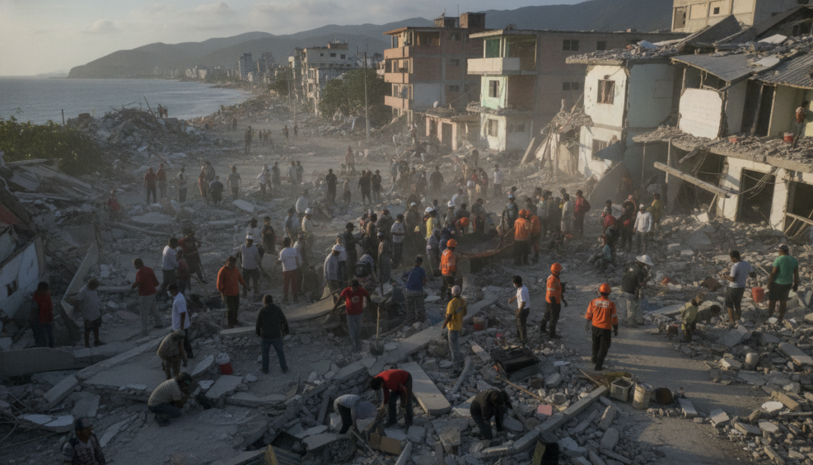 Venezuelan volunteers mobilize in La Guaira to dig for survivors after quake