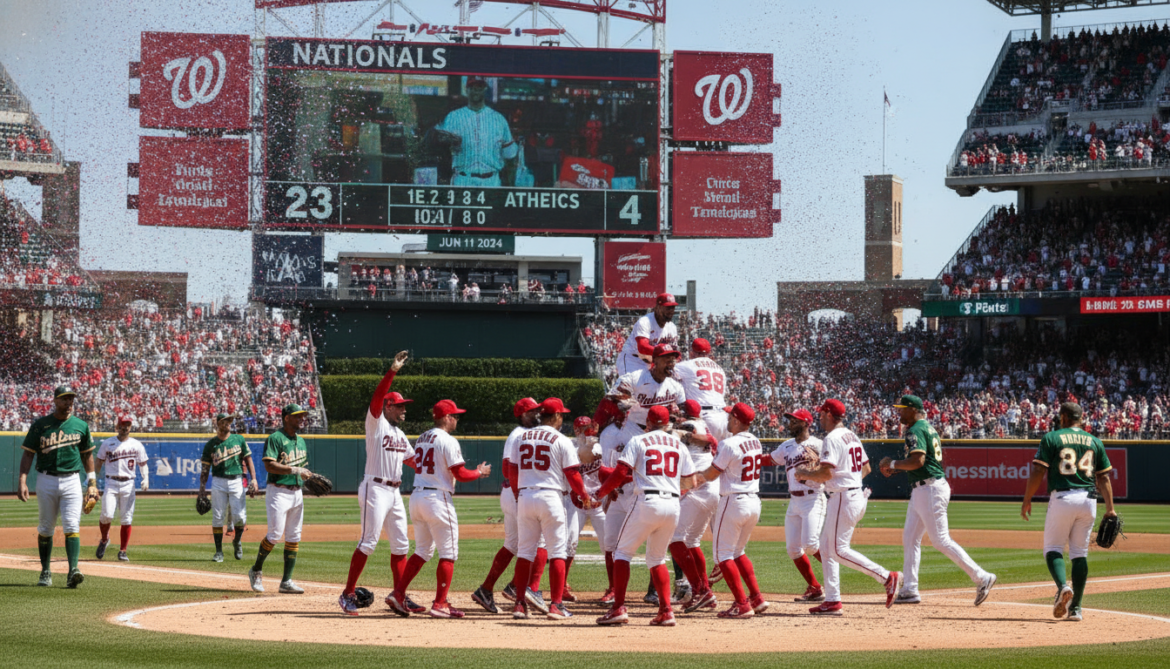 Nationals crush Athletics 23-4 in massive offensive outburst
