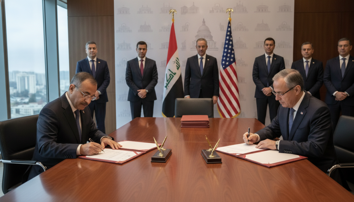 Iraq signs $60 billion US agreements to rebuild Iraq-Syria oil pipeline