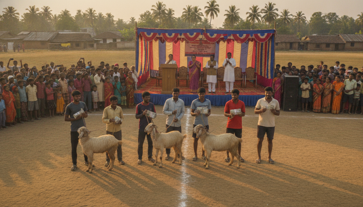 Chaibasa football tournament awards khassi goats and cash to village champions