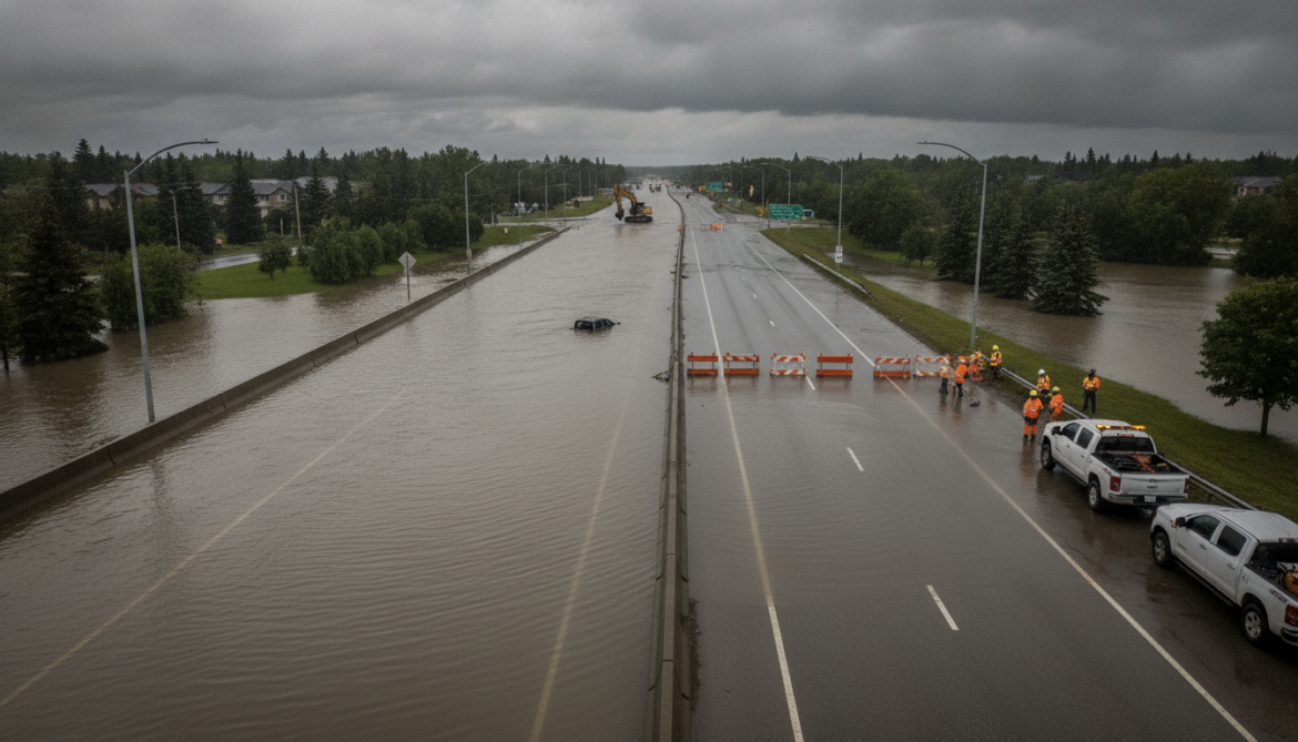 Edmonton flooding shuts Whitemud Drive as crews reopen major routes