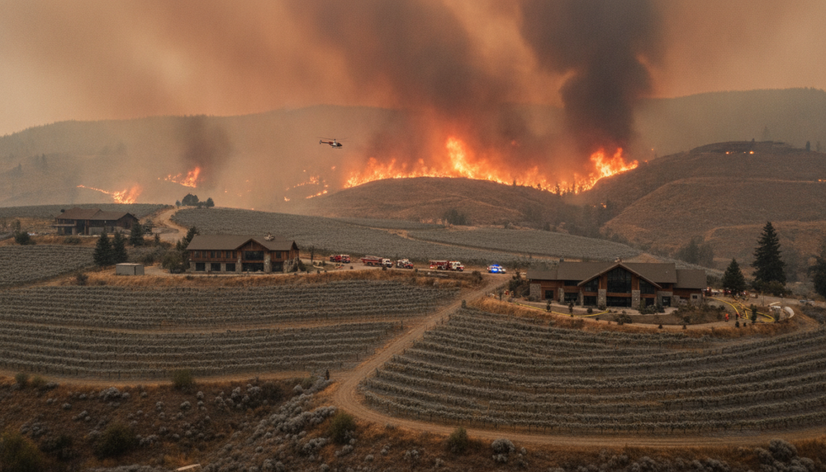 Bald Range wildfire threatens Summerland wineries, could wipe out 2026 harvest