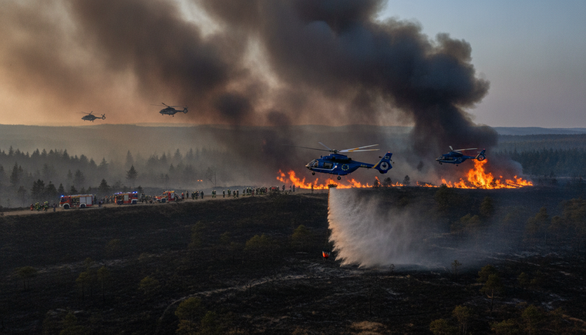 Belgium wildfire ravages 3,000 hectares in Hautes Fagnes as EU helicopters join