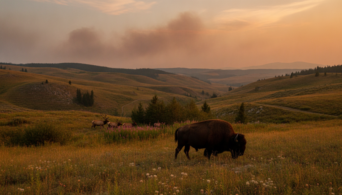 Diamond Valley Alberta foothills showcase smoky late summer light and wildlife