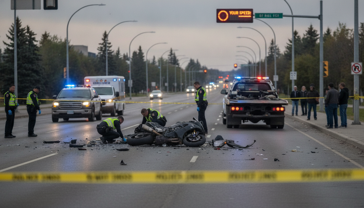 Edmonton motorcycle crash kills 21-year-old man as police probe speed