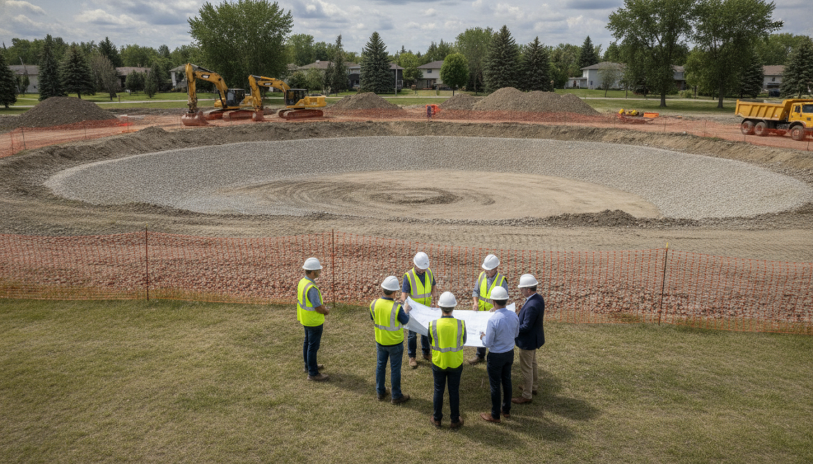 Epcor constructs dry pond in Lauderdale park to reduce flooding risk