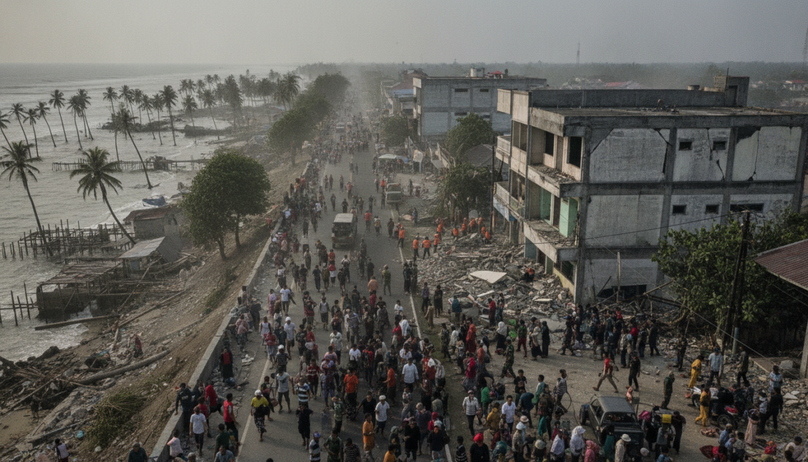 Indonesia earthquake kills at least 38 and triggers mass coastal evacuations