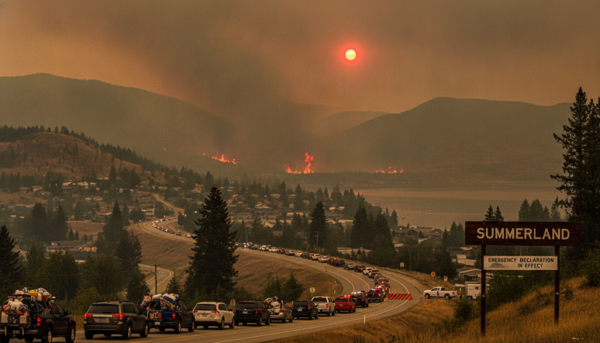 Okanagan wildfires force more than 20,000 evacuations as Summerland declares emergency