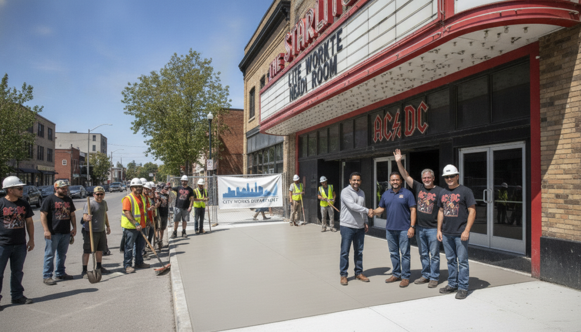 Starlite Room relieved as city completes surprise sidewalk work before AC/DC event