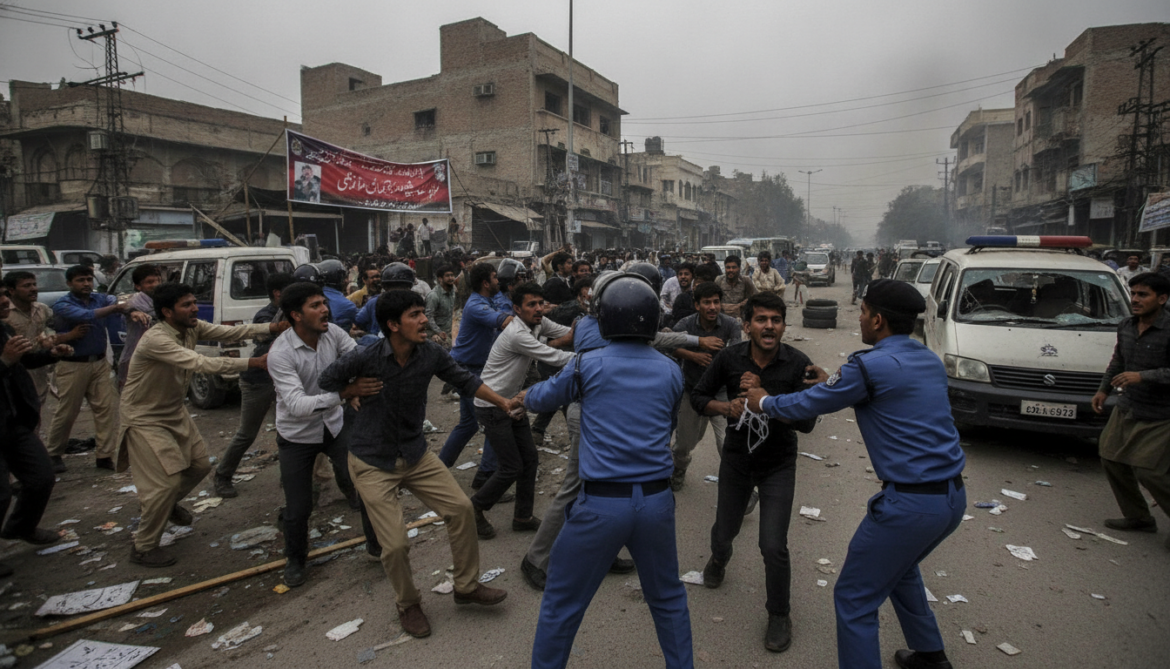 Lahore police detain protesters as Kashmir election clashes leave 30 dead