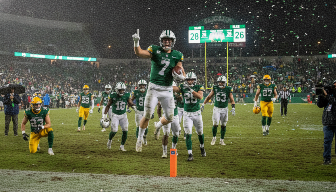 Saskatchewan Roughriders defeat Edmonton Elks 28-26 as Tommy Stevens scores three touchdowns