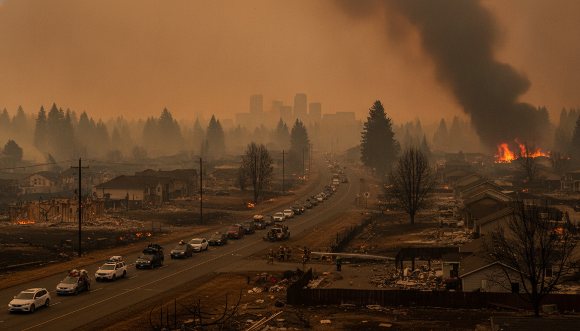 Spokane wildfires devastate outskirts, force 65,000 residents to evacuate