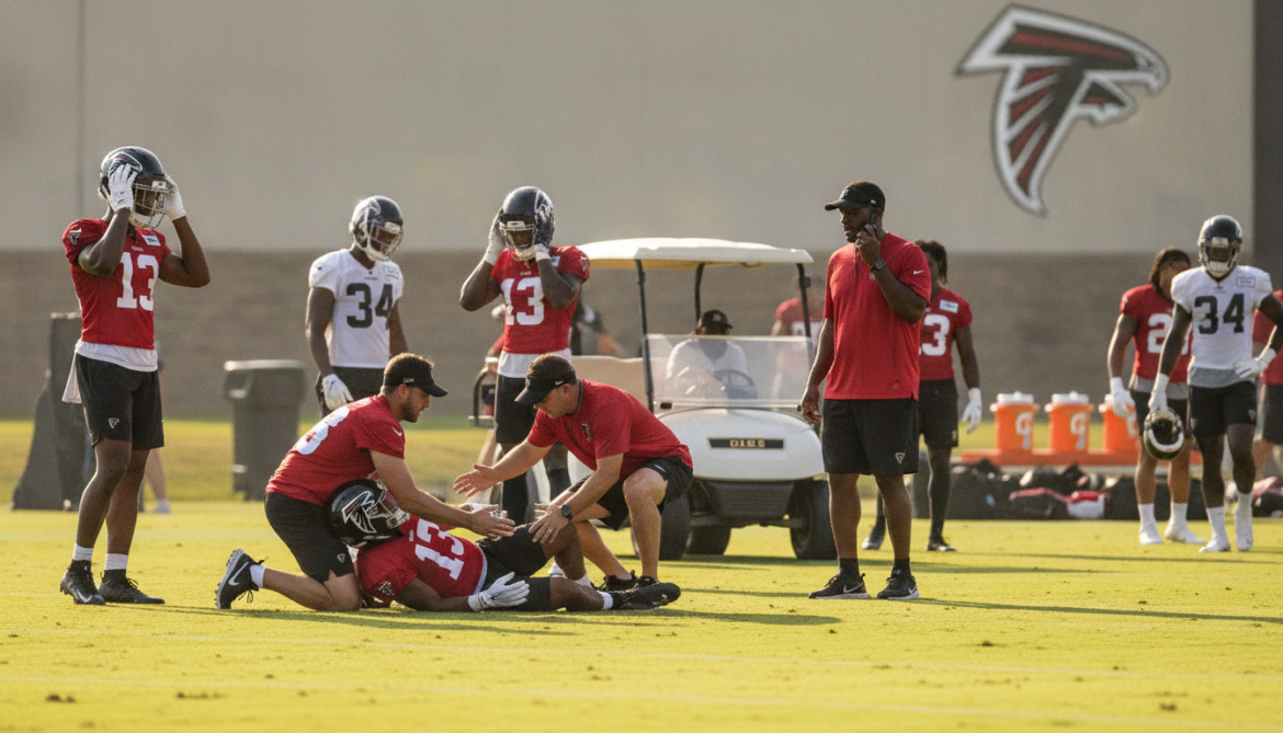 Jalon Walker suffers left leg injury as Falcons end practice early