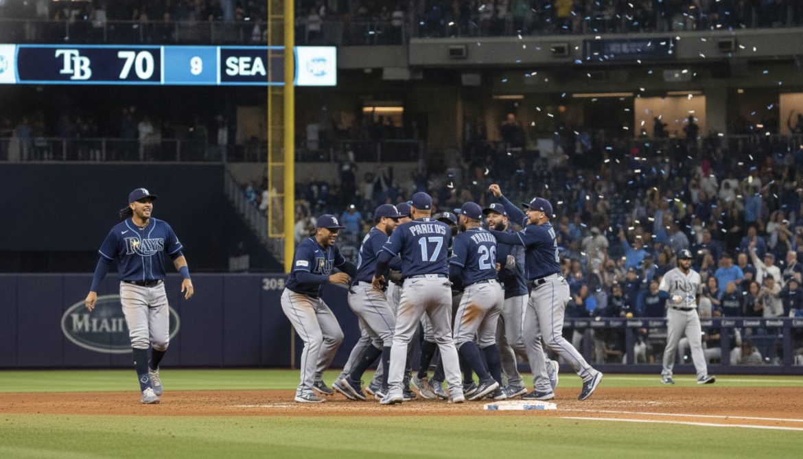 Tampa Bay Rays reach 70 wins as Palacios' two-run single beats Mariners