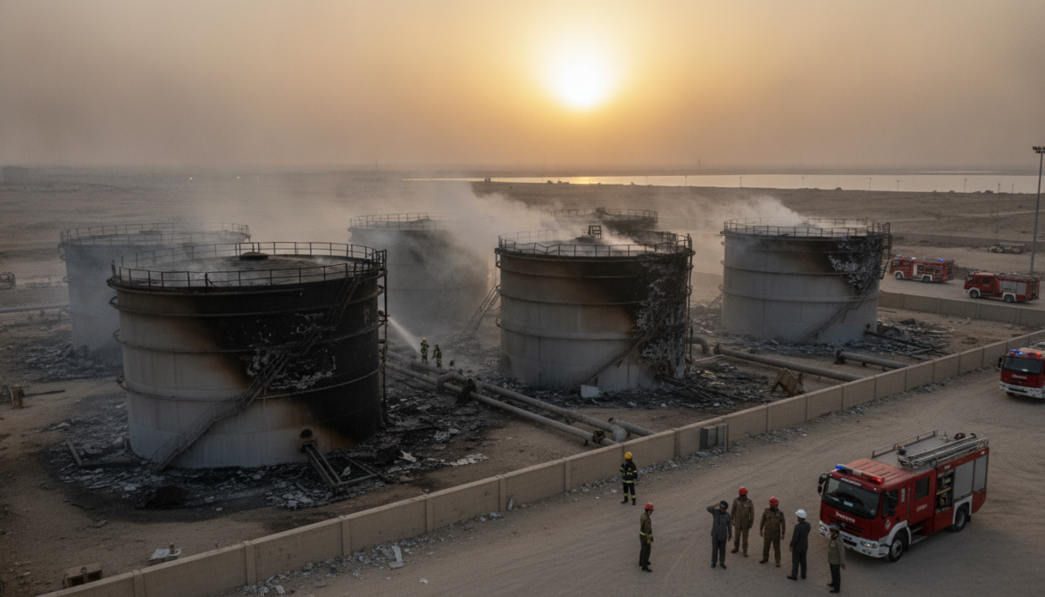 Aramco Jizan facility fire extinguished after alleged Houthi drone strike, ministry says