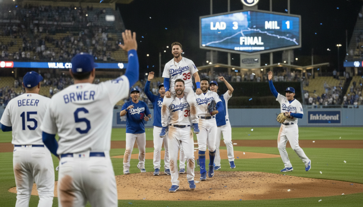 Dodgers Beat Brewers 3-1 as Bullpen Preserves Narrow Win