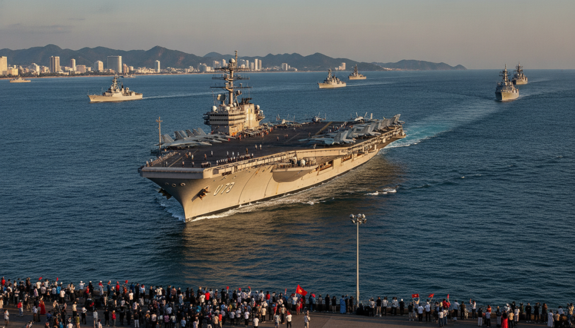 USS George Washington departs Da Nang for Middle East to relieve USS Abraham Lincoln