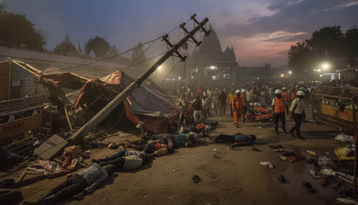 Ashok Dham temple stampede after falling electric pole in Lakhisarai kills seven
