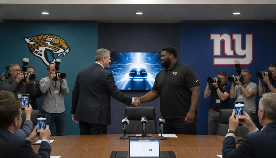 Jaguars acquire guard Daniel Faalele from Giants for 2027 late round pick