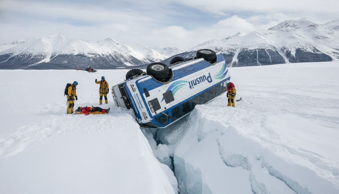 Pursuit Ice Odyssey vehicle rolls down Columbia Icefield and injures employee