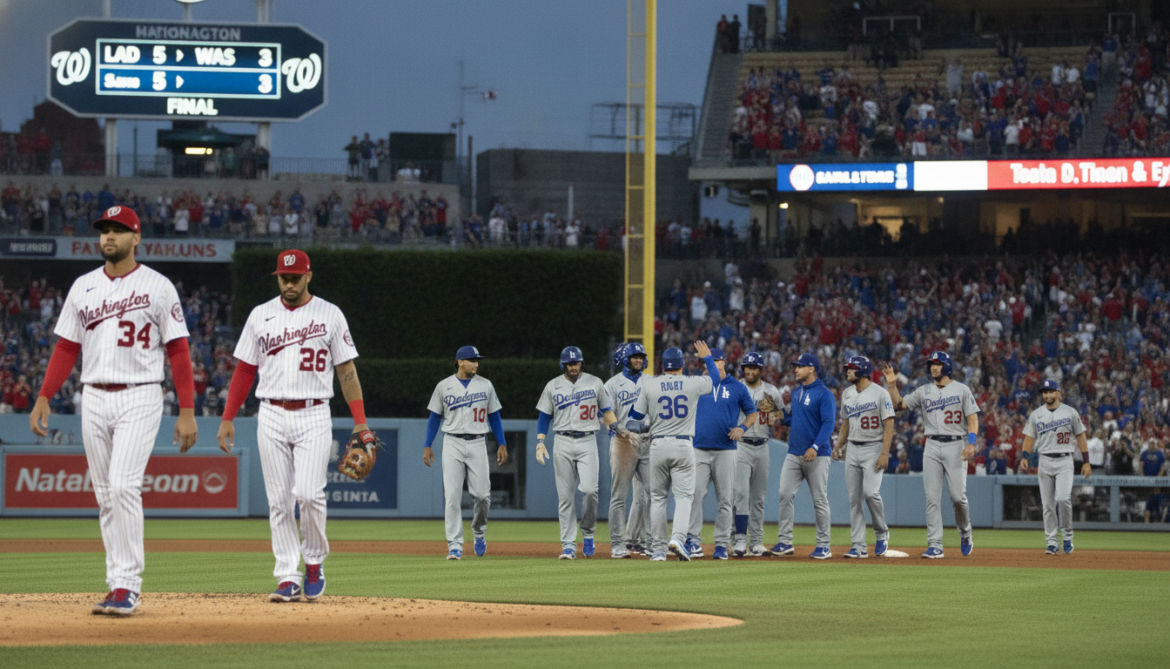 Dodgers top Nationals 5-3 as late offense secures victory